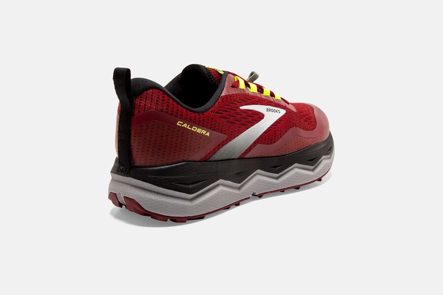 Brooks Caldera 5 Trail Running Shoes Mens - Red/Silver/Black - DGSOU-2403